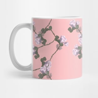 Roses Collage, pink, purple, floral, flowers, leaves, botanical, pattern, decor, art, TeePublic Mug